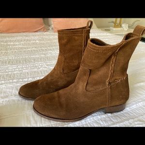Frye Suede Cara Slouch Boot Chocolate Brown